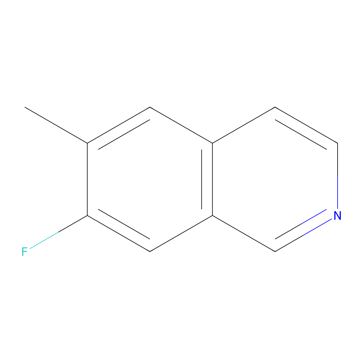 7-Fluoro-6-methylisoquinoline molecular structure, CAS 1159983-16-0