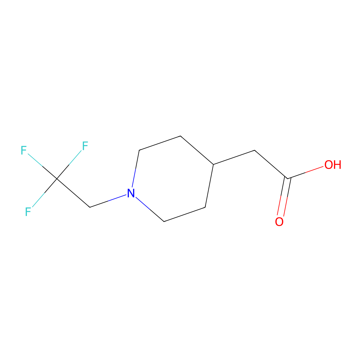 [1-(2,2,2-Trifluoroethyl)piperidin-4-yl]acetic acid molecular structure, CAS 1159983-47-7