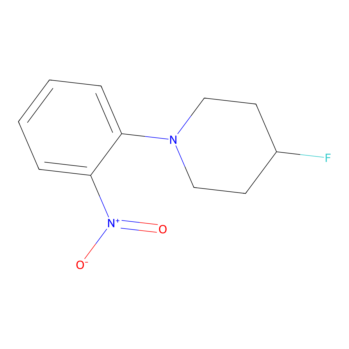 4-Fluoro-1-(2-nitrophenyl)piperidine molecular structure, CAS 1159984-20-9