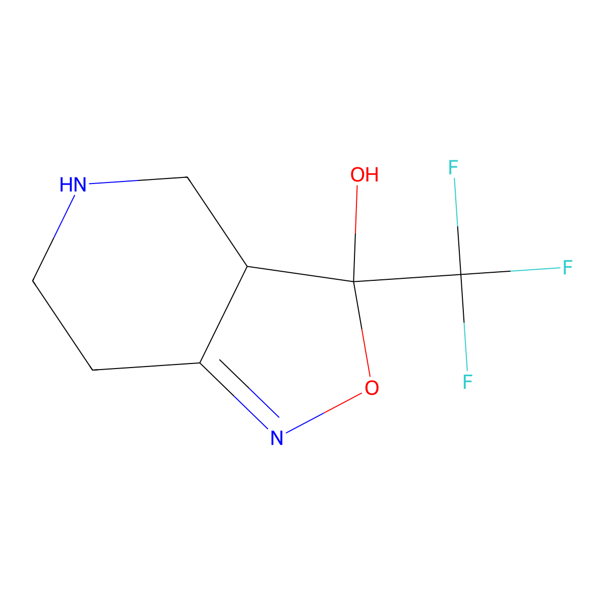 3,4,5,6,6A,7-Hexahydro-7-hydroxy-7-(trifluoromethyl)pyrido-[4,3-C]-isoxazole molecular structure, CAS 1159984-78-7