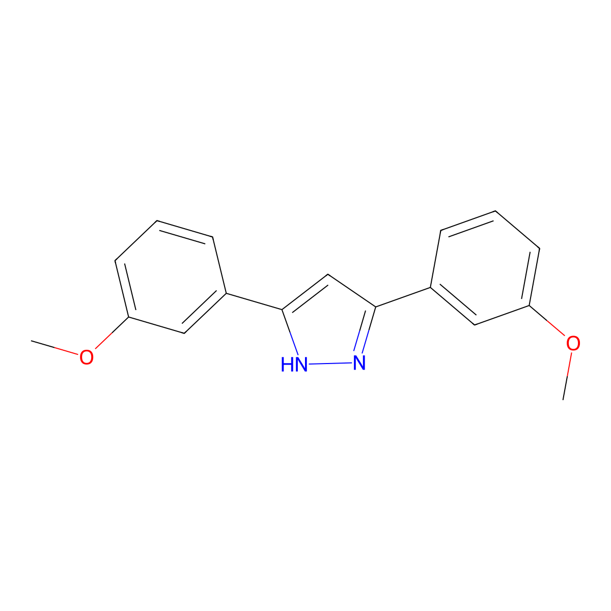 3,5-bis(3-methoxyphenyl)-1H-pyrazole molecular structure, CAS 1159988-49-4