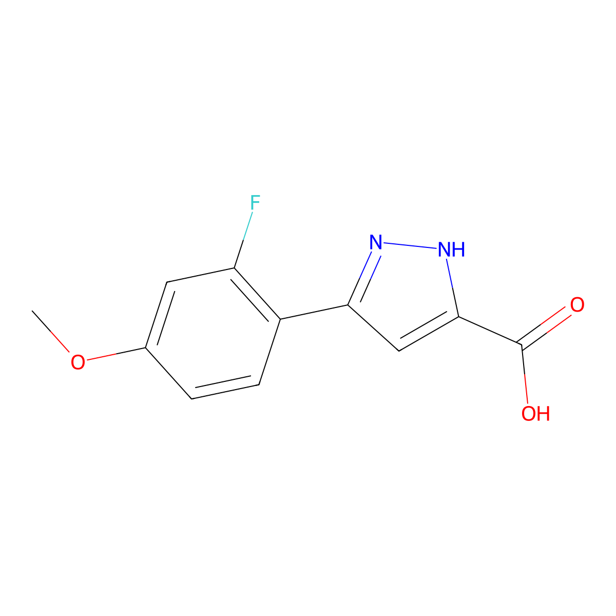 5-(2-Fluoro-4-methoxyphenyl)-1H-pyrazole-3-carboxylic acid molecular structure, CAS 1159988-57-4