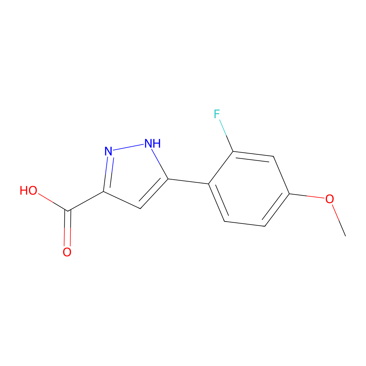 5-(2-Fluoro-4-methoxyphenyl)-1H-pyrazole-3-carboxylic acid molecular structure, CAS 1159988-57-4
