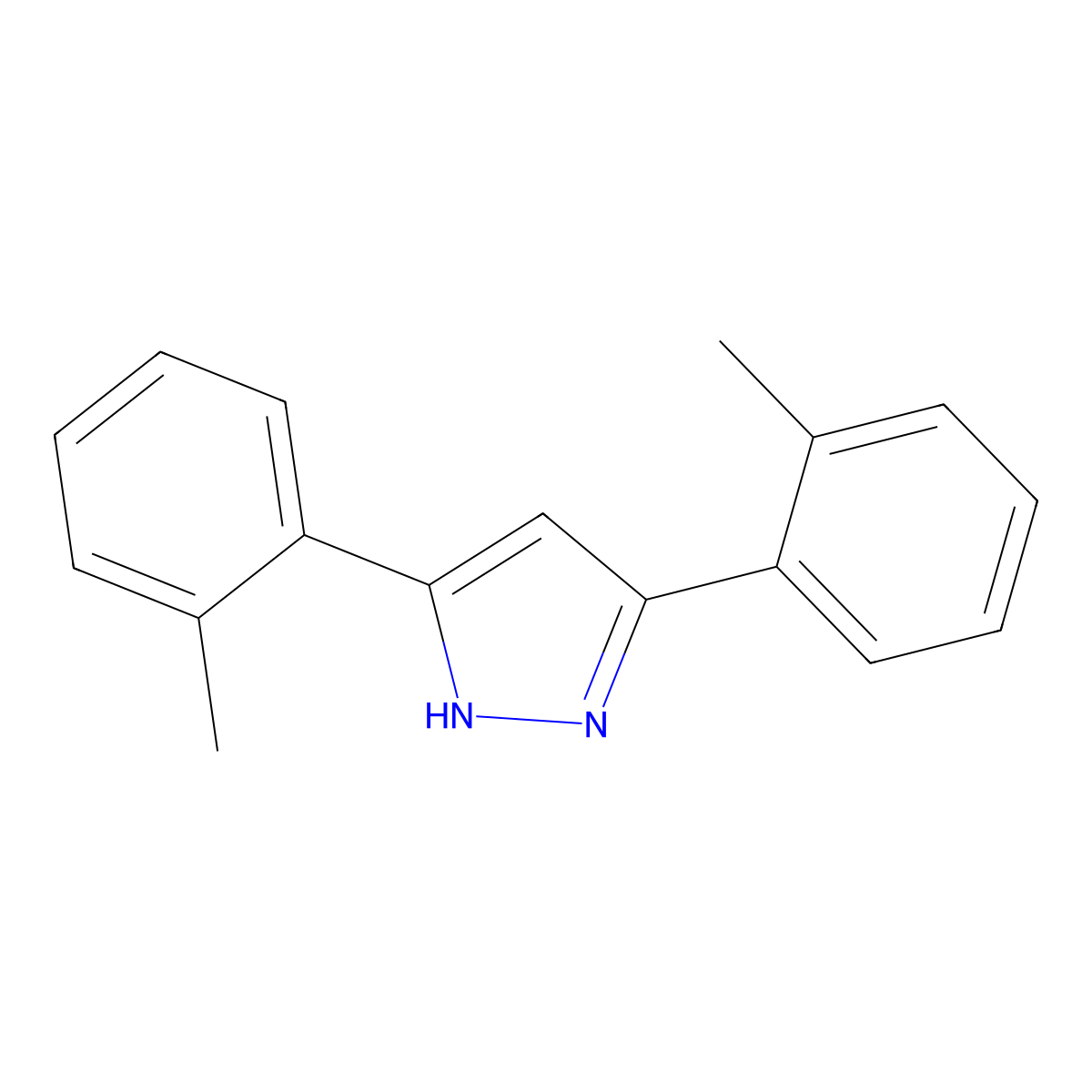 3,5-bis(2-methylphenyl)-1H-pyrazole molecular structure, CAS 1159989-40-8