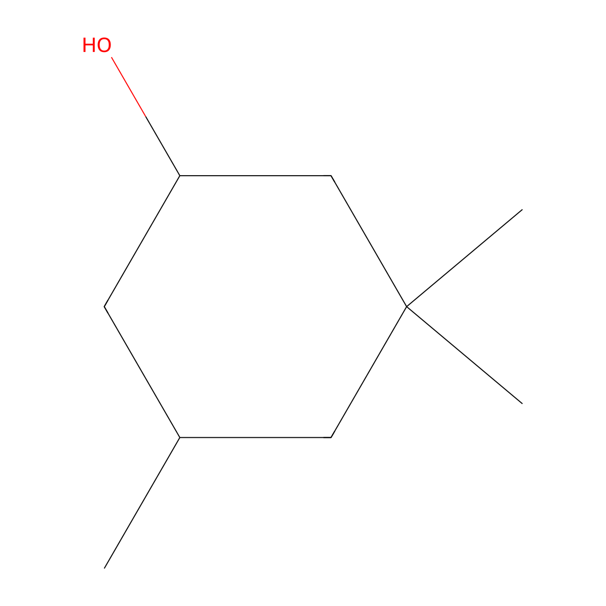 3,3,5-Trimethylcyclohexanol molecular structure, CAS 116-02-9