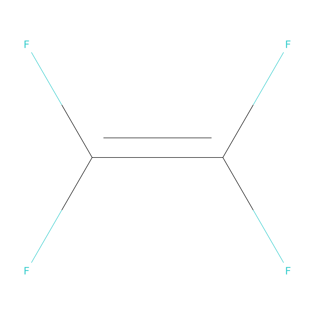 Tetrafluoroethylene molecular structure, CAS 116-14-3