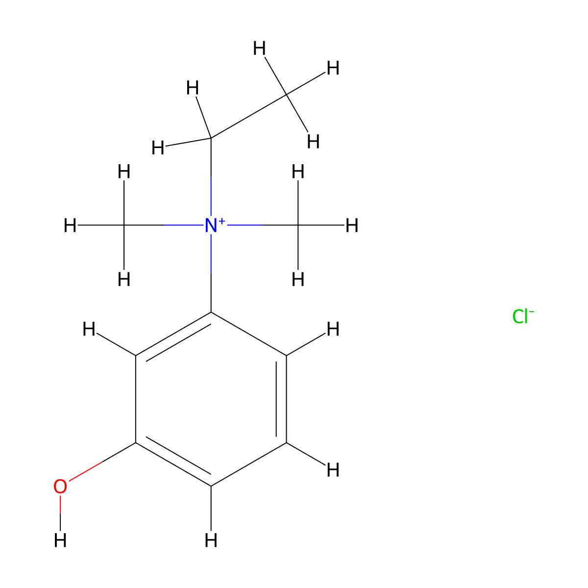 Edrophonium Chloride molecular structure, CAS 116-38-1