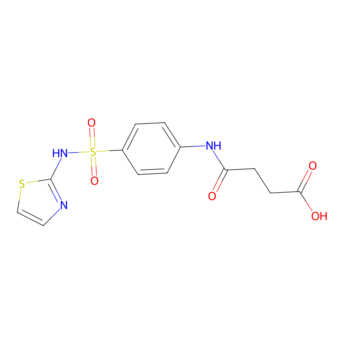 Succinylsulfathiazole molecular structure, CAS 116-43-8