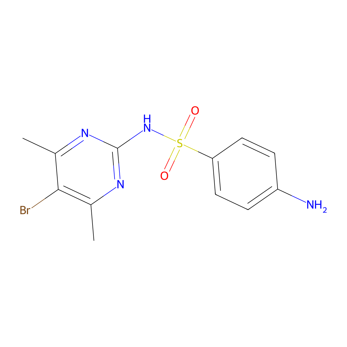 Sulfabromomethazine molecular structure, CAS 116-45-0