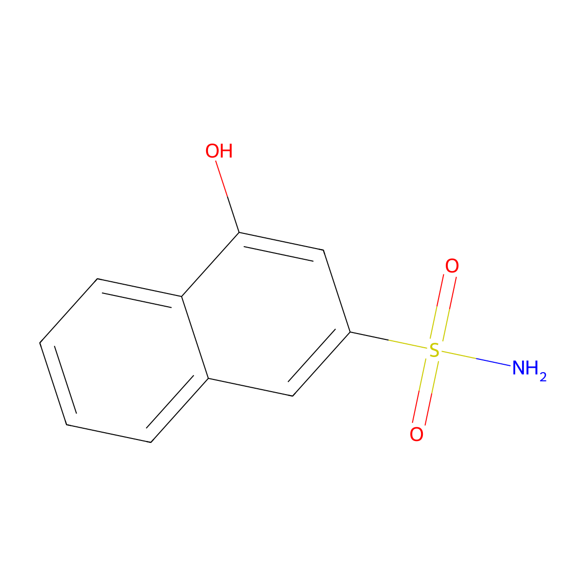 2-Naphthalenesulfonamide, 4-hydroxy- molecular structure, CAS 116-64-3