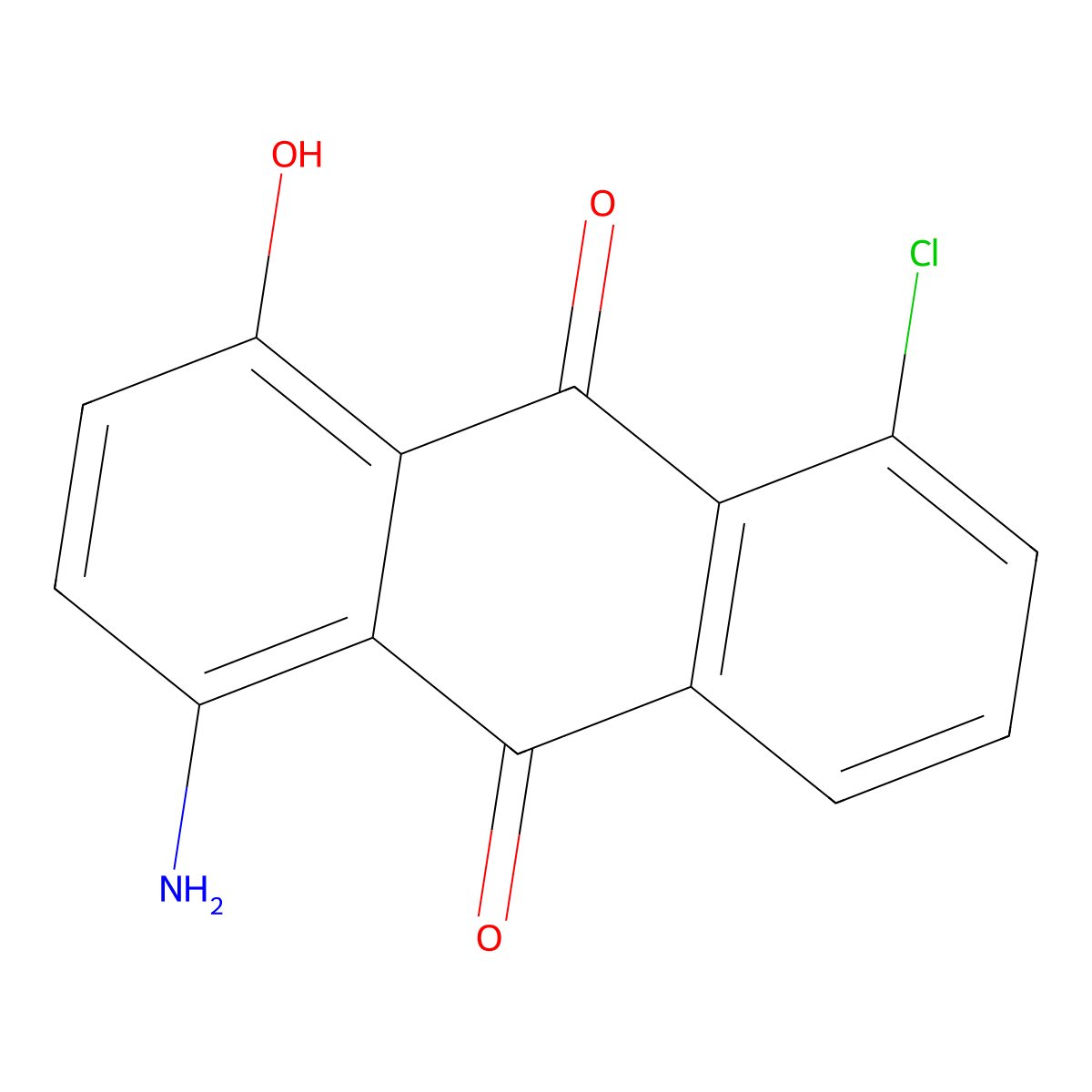 1-Amino-5-chloro-4-hydroxyanthraquinone molecular structure, CAS 116-84-7