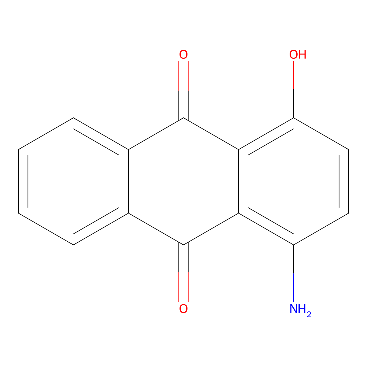 1-Amino-4-hydroxyanthraquinone molecular structure, CAS 116-85-8