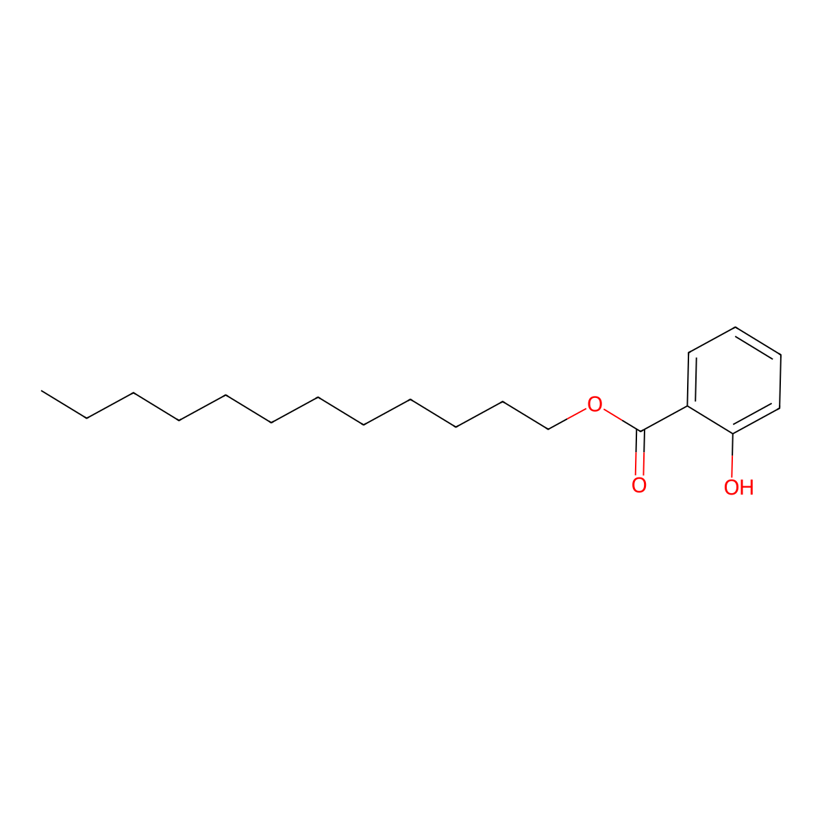 Dodecyl 2-hydroxybenzoate molecular structure, CAS 1160-35-6