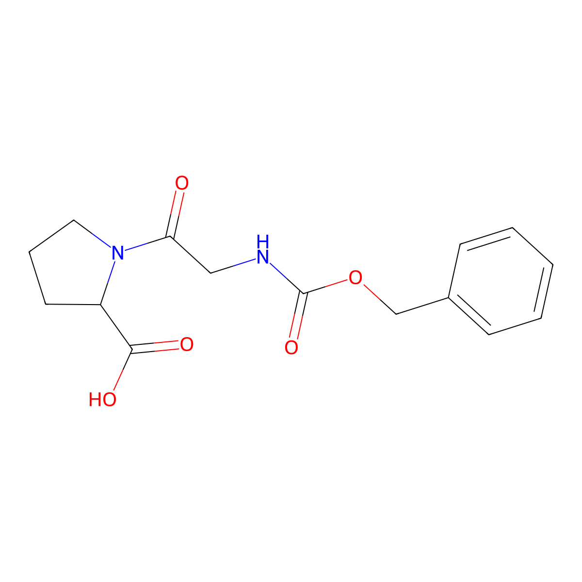 (Benzyloxycarbonyl)glycyl-L-proline molecular structure, CAS 1160-54-9