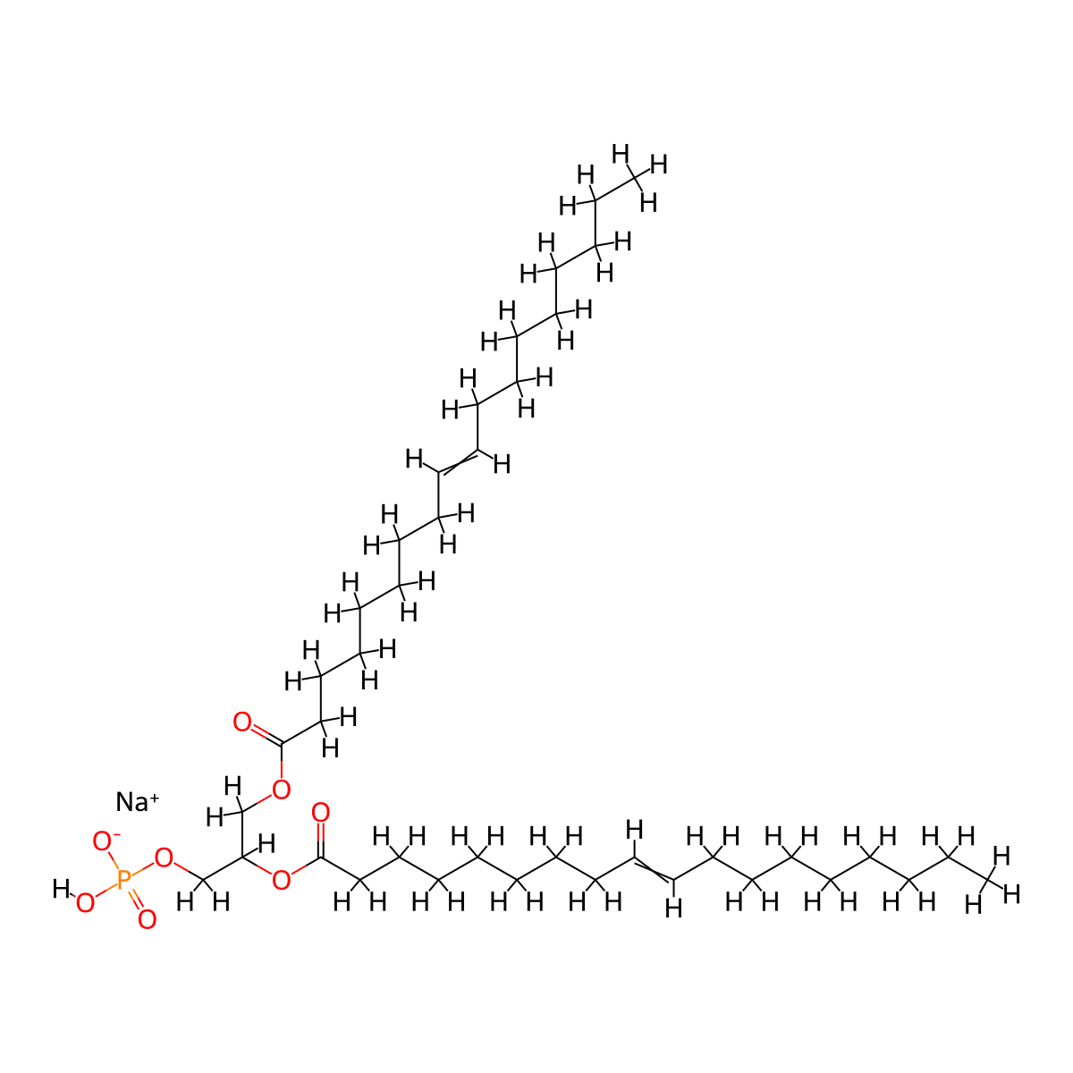 Sodium 2,3-di(octadec-9-enoyloxy)propyl hydrogen phosphate molecular structure, CAS 116004-31-0