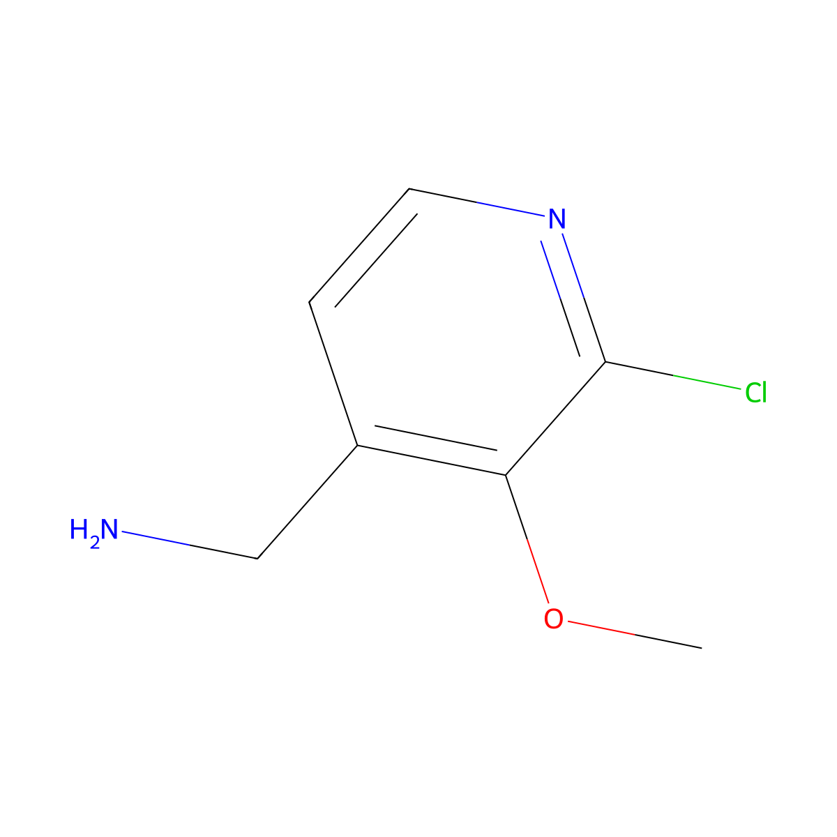 (2-Chloro-3-methoxypyridin-4-yl)methanamine molecular structure, CAS 1160058-90-1