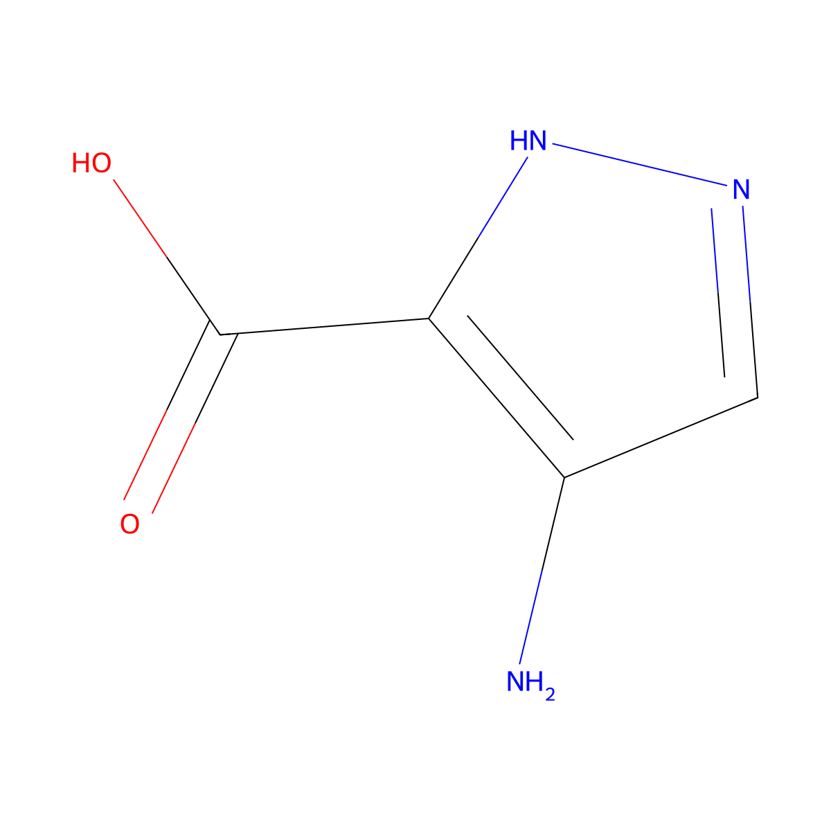 4-amino-1H-pyrazole-3-carboxylic acid molecular structure, CAS 116008-52-7