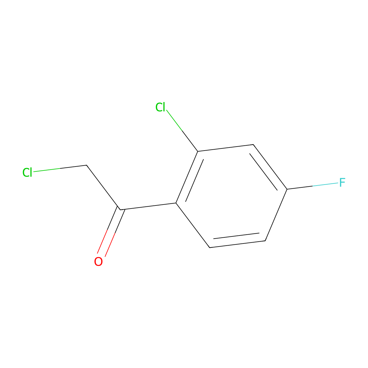 2-Chloro-1-(2-chloro-4-fluorophenyl)ethan-1-one molecular structure, CAS 1160101-71-2