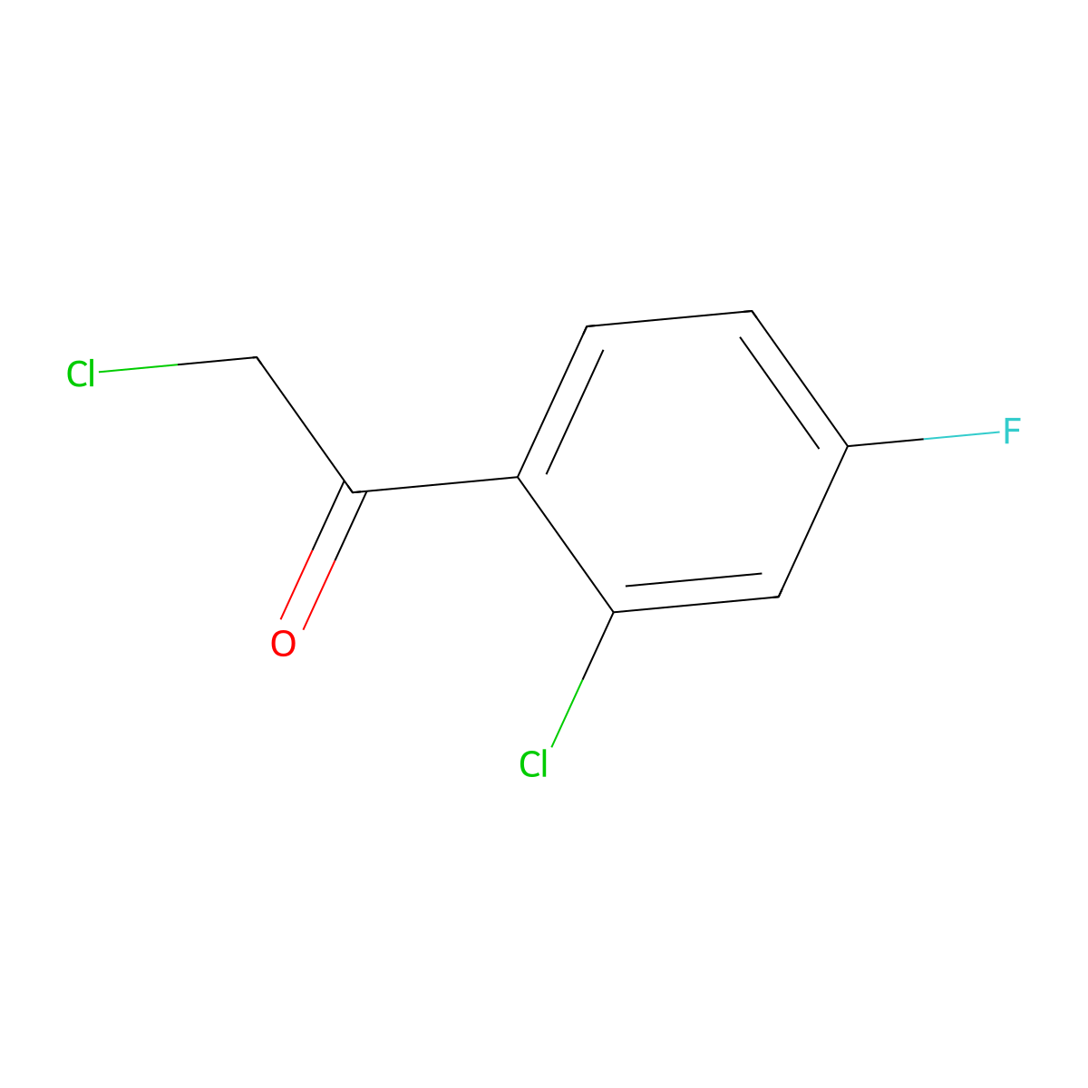 2-Chloro-1-(2-chloro-4-fluorophenyl)ethan-1-one molecular structure, CAS 1160101-71-2