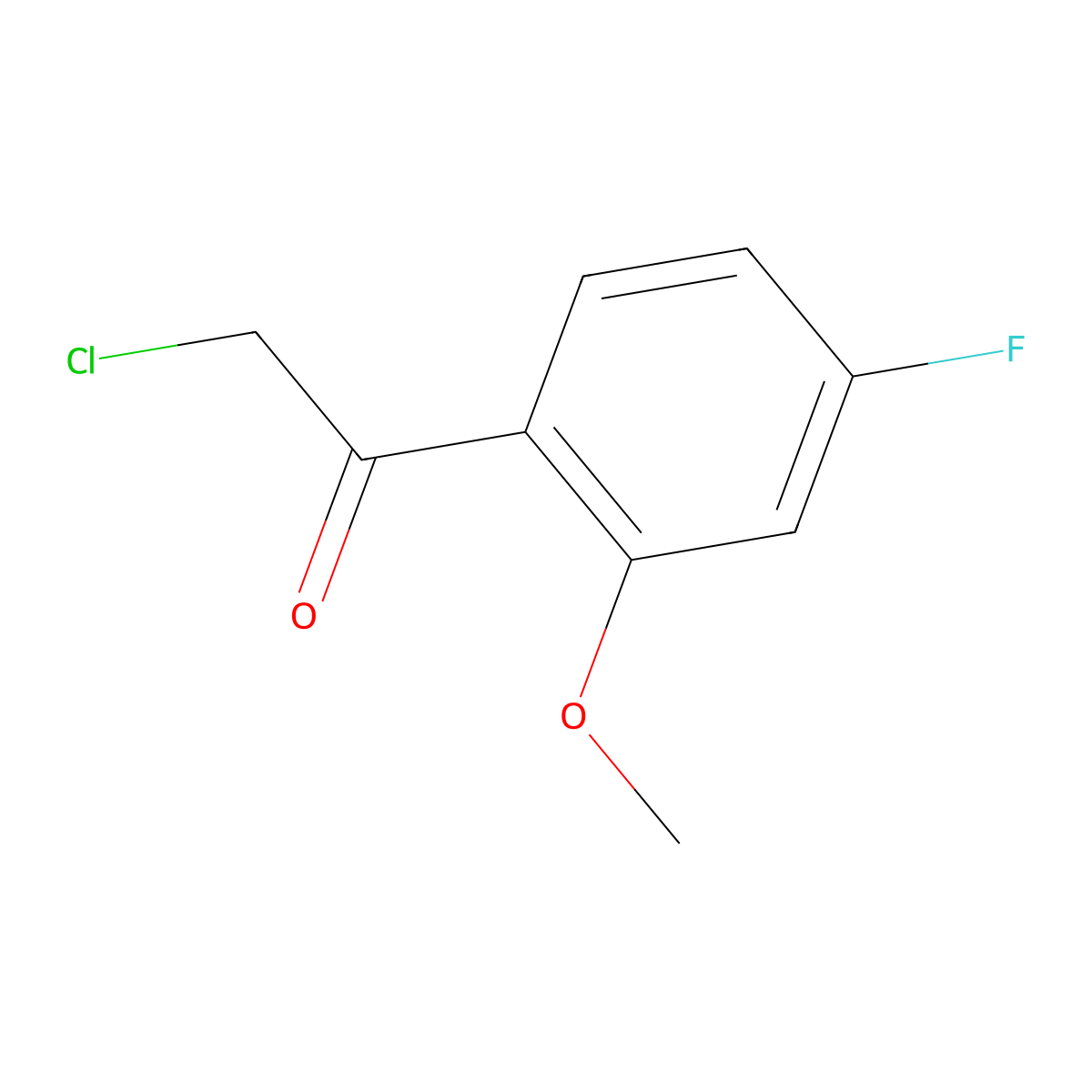 2-Chloro-1-(4-fluoro-2-methoxyphenyl)ethan-1-one molecular structure, CAS 1160101-73-4