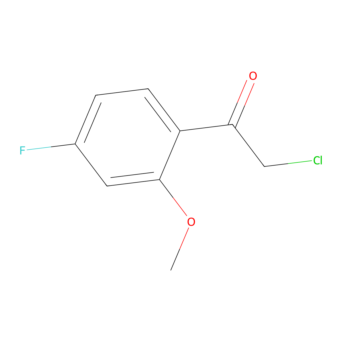 2-Chloro-1-(4-fluoro-2-methoxyphenyl)ethan-1-one molecular structure, CAS 1160101-73-4