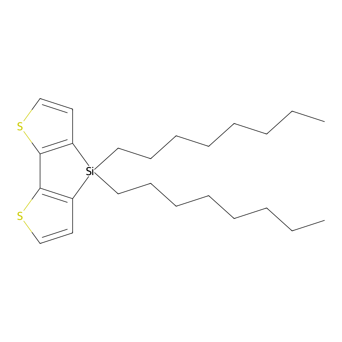 4,4-Dioctyl-4H-silolo(3,2-b:4,5-b')bisthiophene molecular structure, CAS 1160106-12-6