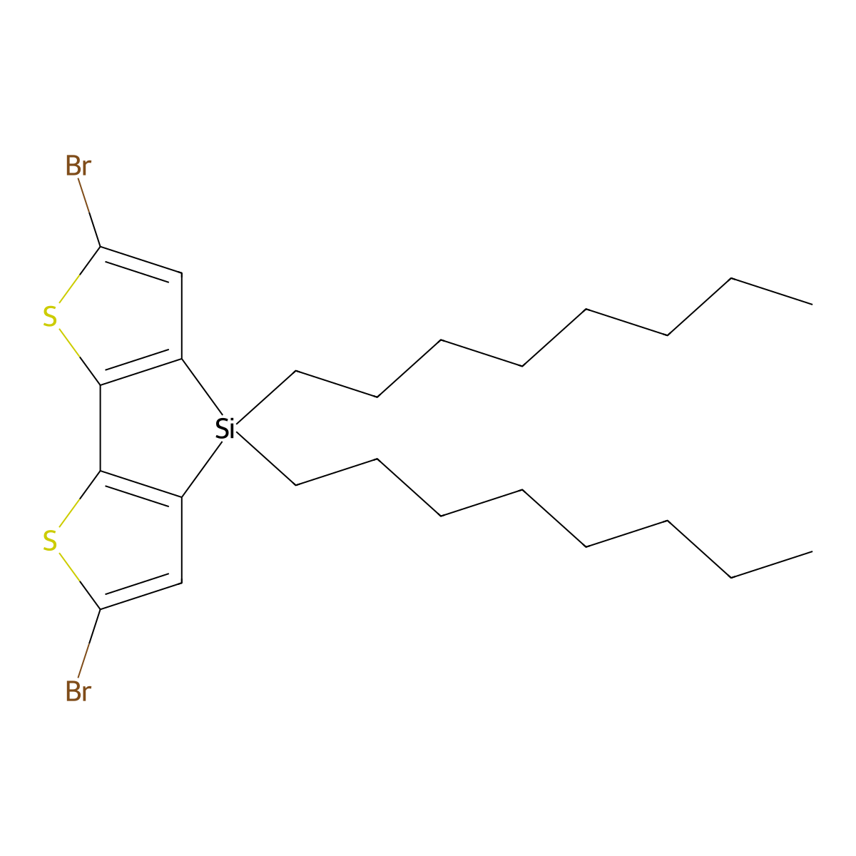 2,6-Dibromo-4,4-dioctyl-4H-silolo[3,2-b:4,5-b']dithiophene molecular structure, CAS 1160106-14-8