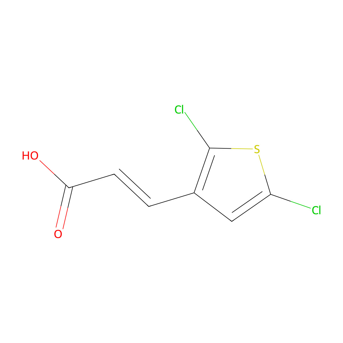 (2E)-3-(2,5-dichlorothiophen-3-yl)prop-2-enoic acid molecular structure, CAS 116016-46-7