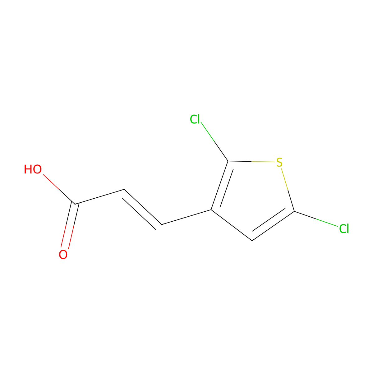 (2E)-3-(2,5-dichlorothiophen-3-yl)prop-2-enoic acid molecular structure, CAS 116016-46-7