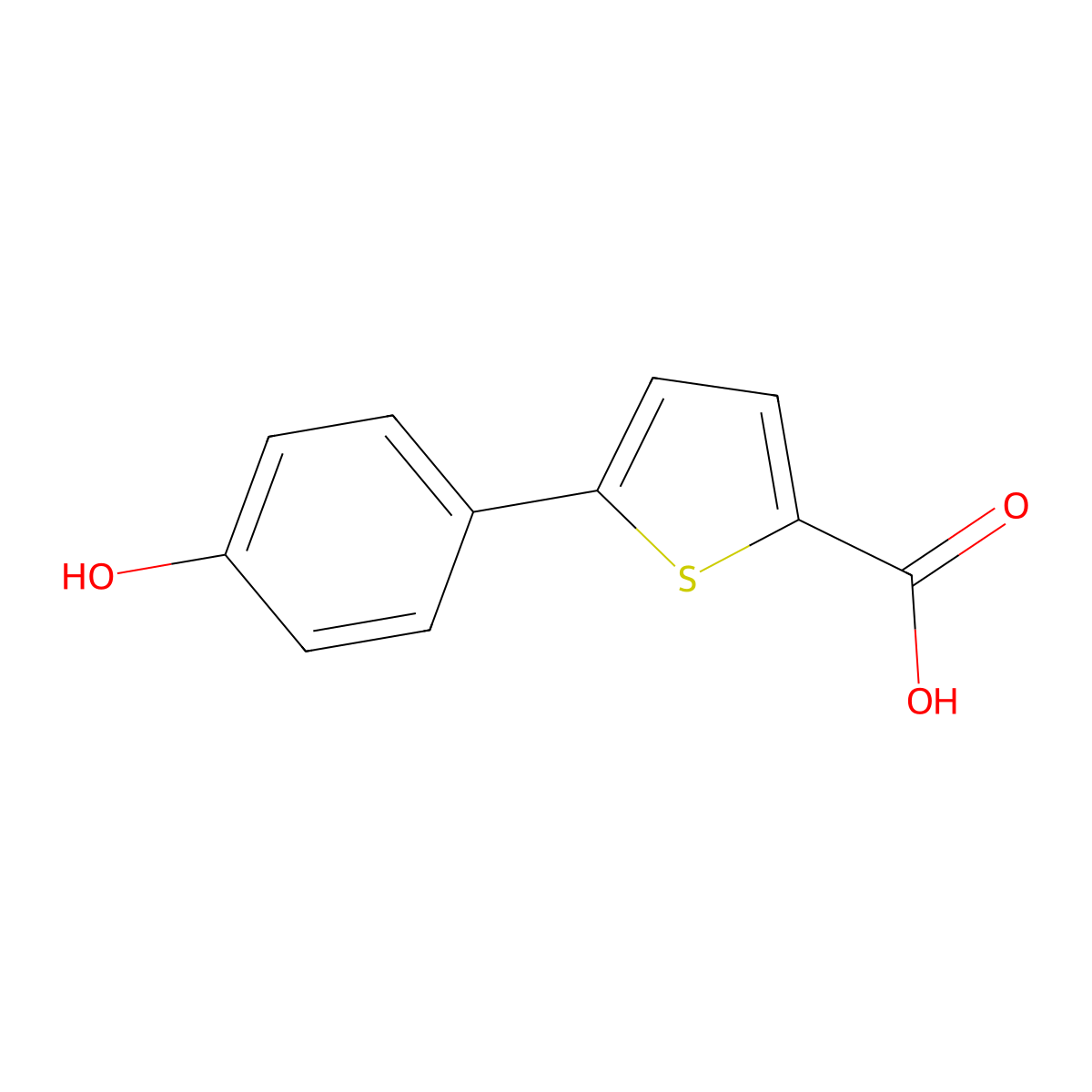 5-(4-Hydroxyphenyl)thiophene-2-carboxylic Acid molecular structure, CAS 116016-57-0