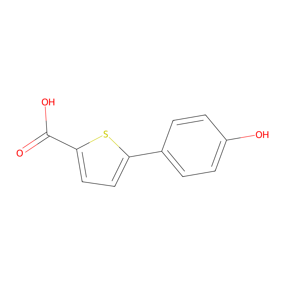 5-(4-Hydroxyphenyl)thiophene-2-carboxylic Acid molecular structure, CAS 116016-57-0