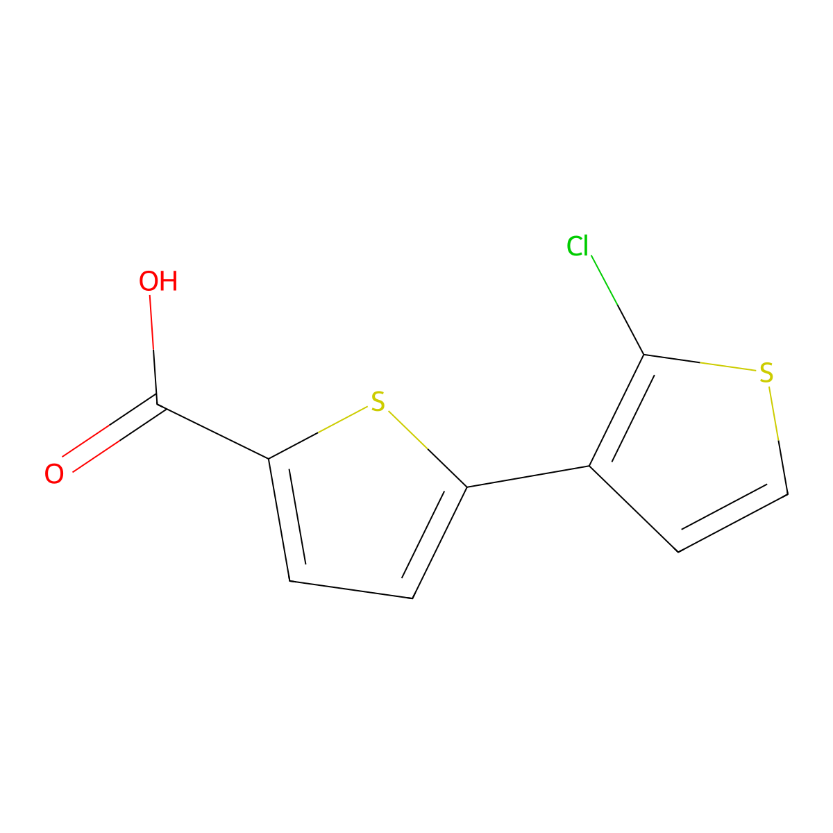 2'-Chloro-(2,3'-bithiophene)-5-carboxylic acid molecular structure, CAS 116016-59-2