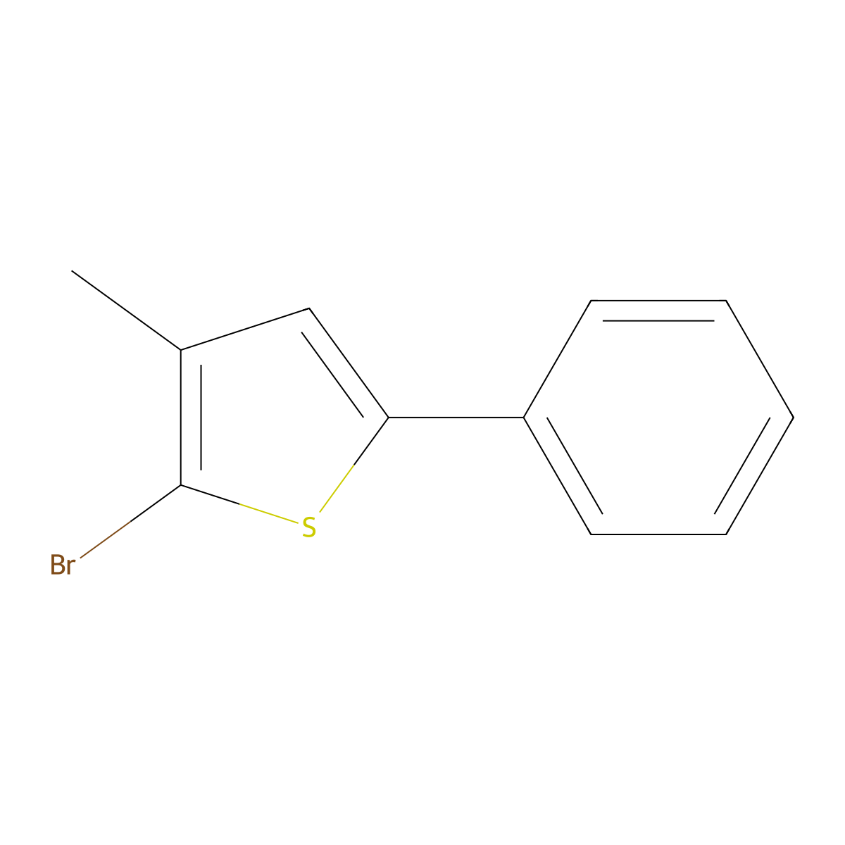 2-Bromo-3-methyl-5-phenylthiophene molecular structure, CAS 116016-64-9