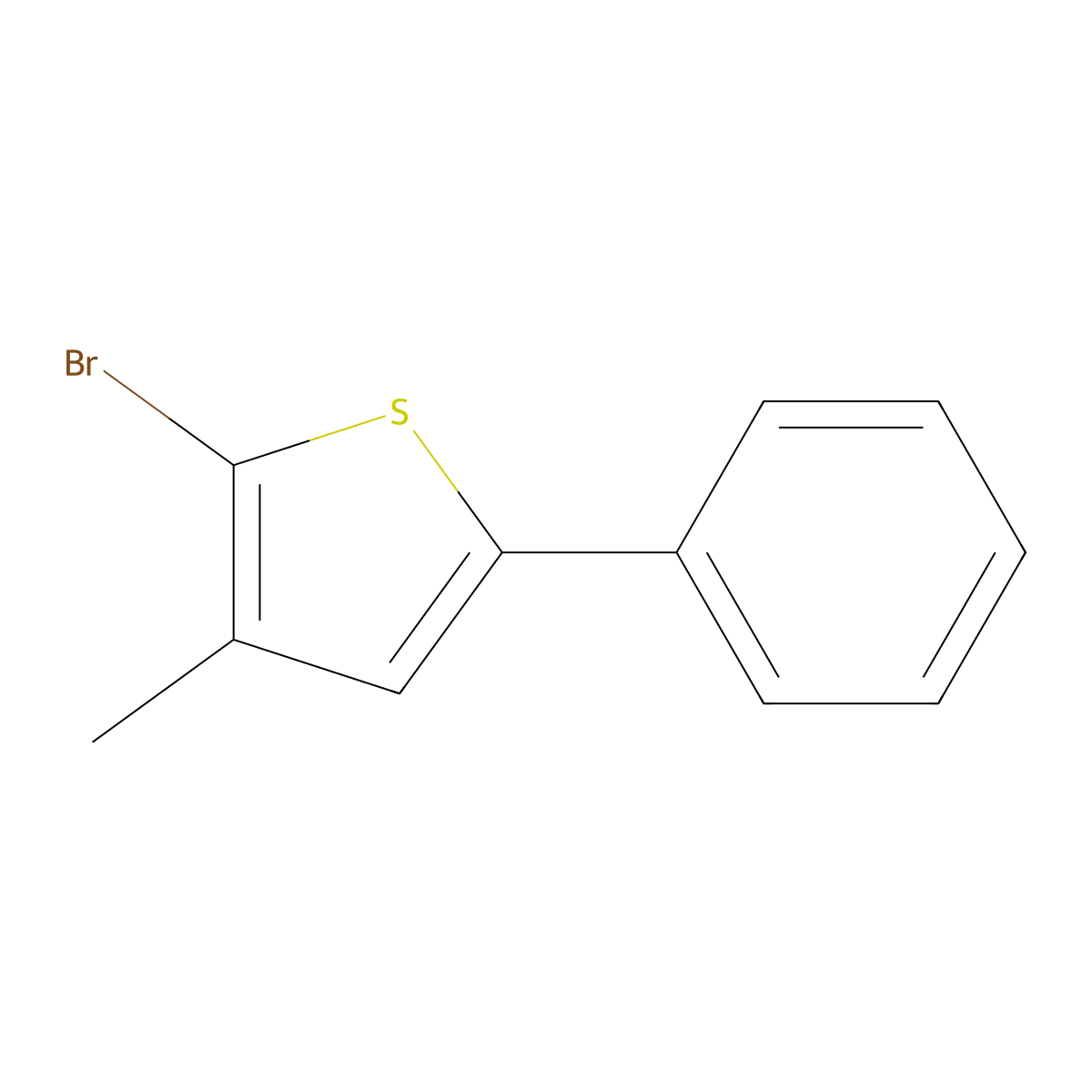 2-Bromo-3-methyl-5-phenylthiophene molecular structure, CAS 116016-64-9