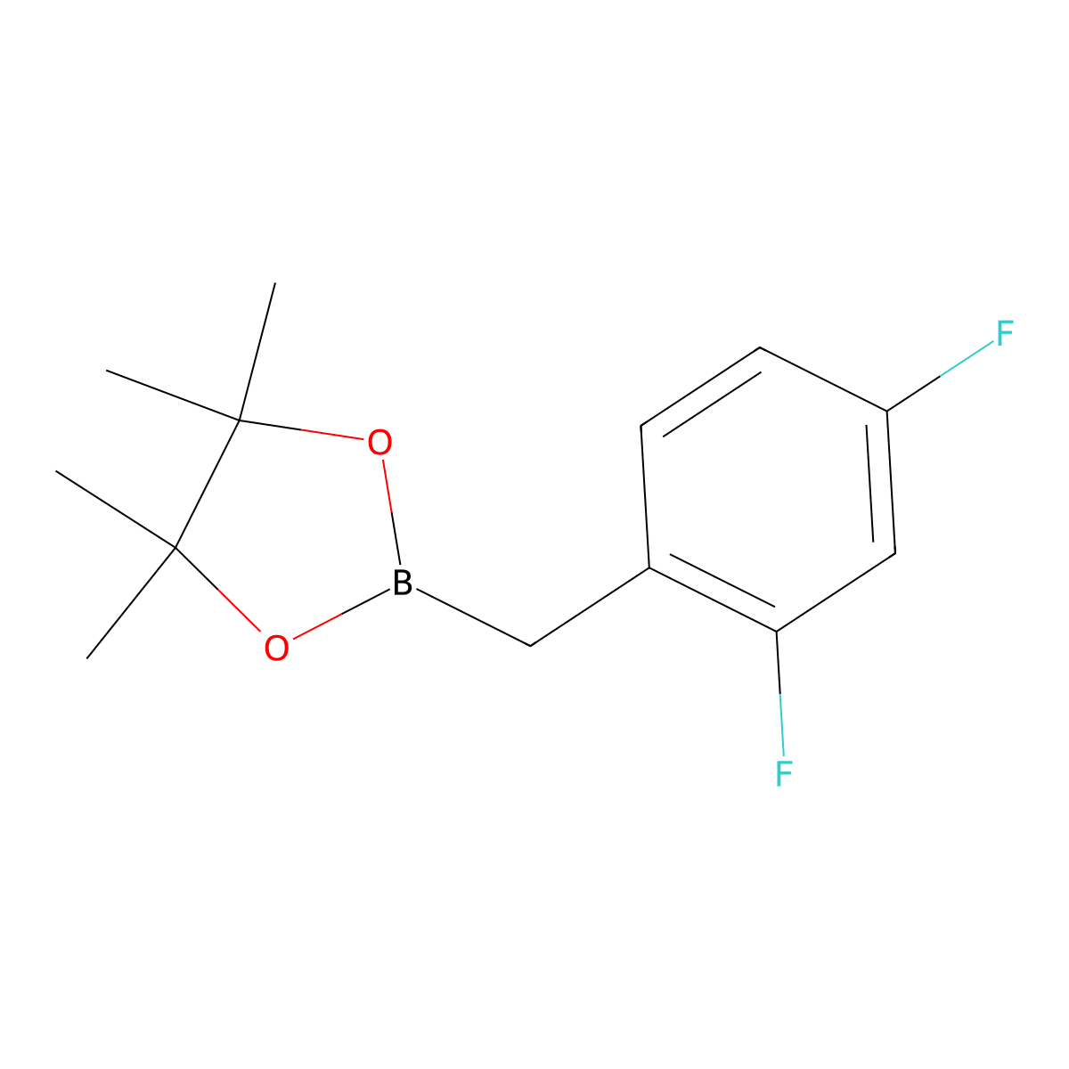 2-[(2,4-Difluorophenyl)methyl]-4,4,5,5-tetramethyl-1,3,2-dioxaborolane molecular structure, CAS 1160161-48-7