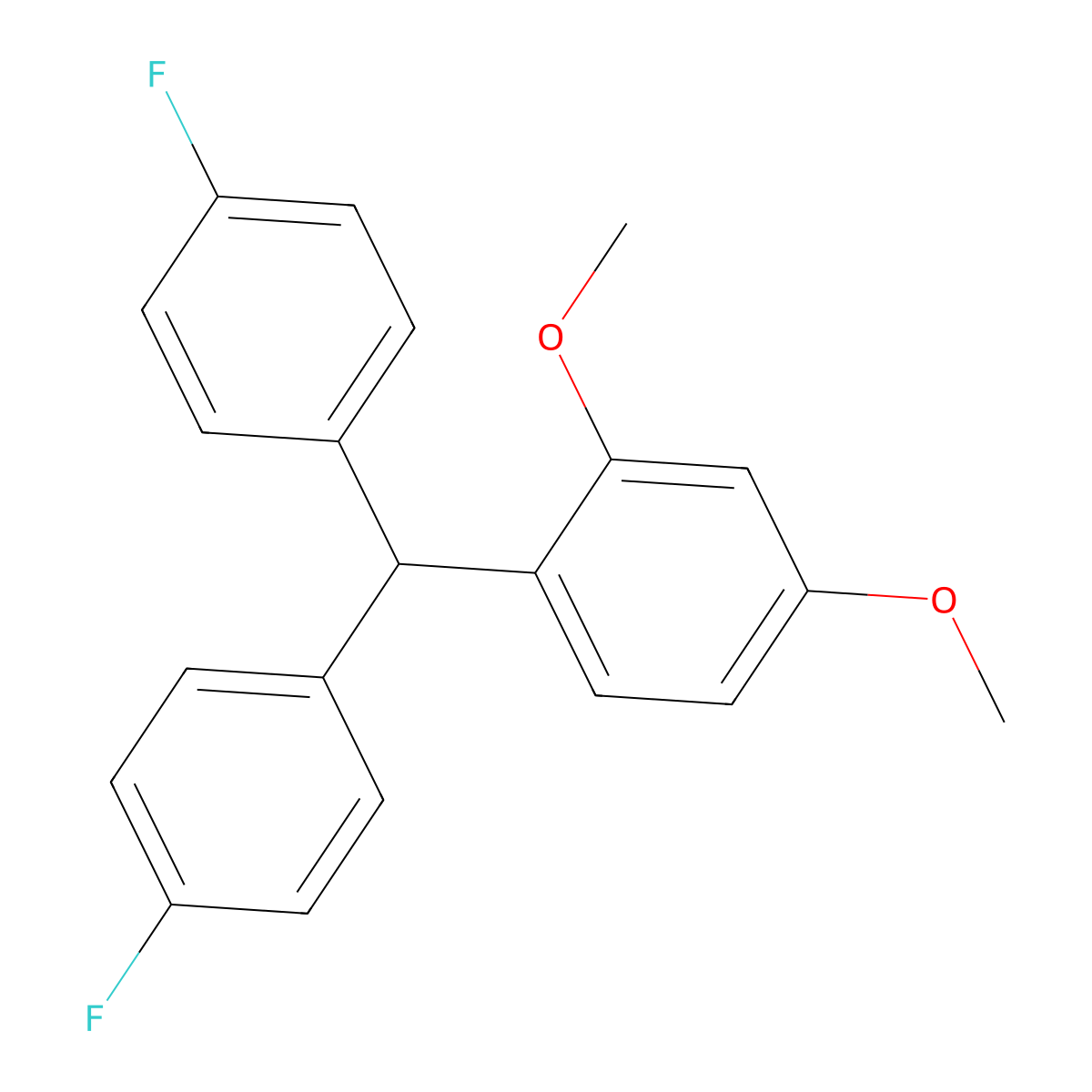 4-Bis(4-fluorophenyl)methyl-1,3-dimethoxybenzene molecular structure, CAS 1160166-16-4