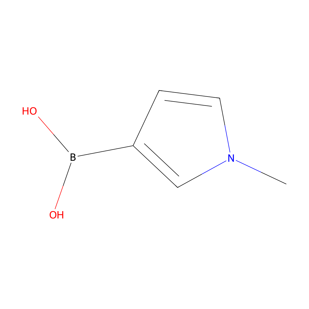 (1-Methyl-1H-pyrrol-3-YL)boronic acid molecular structure, CAS 1160181-61-2