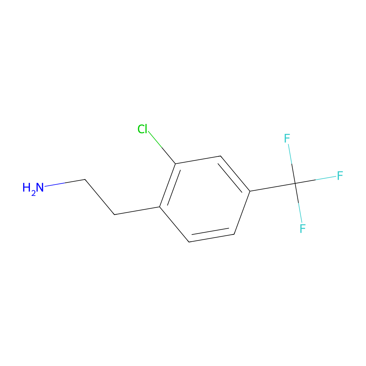 2-(2-Chloro-4-(trifluoromethyl)phenyl)ethanamine molecular structure, CAS 1160183-82-3