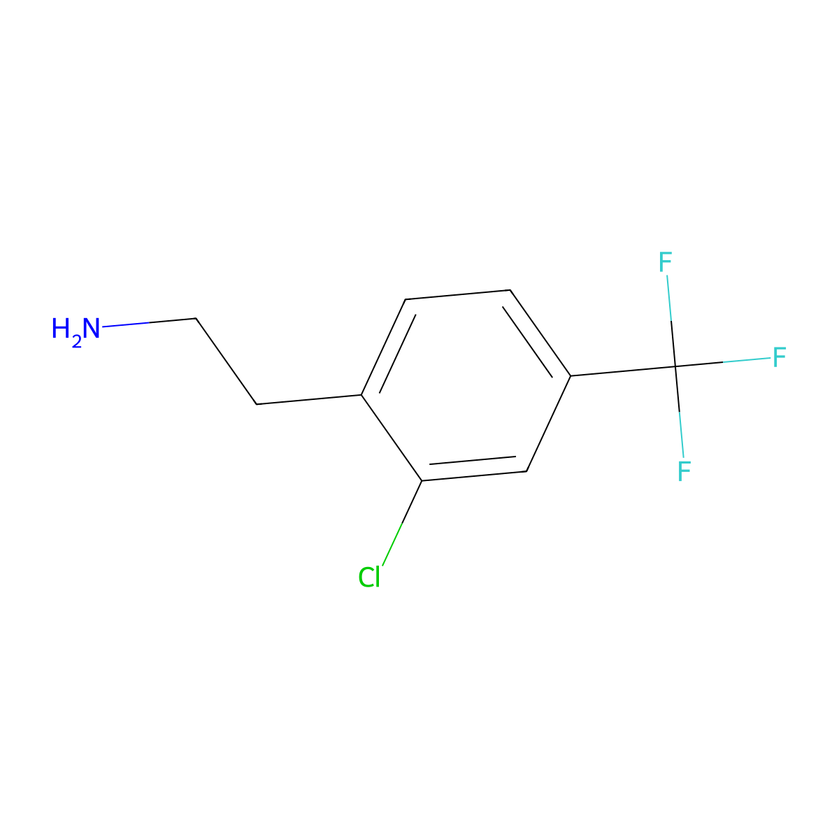 2-(2-Chloro-4-(trifluoromethyl)phenyl)ethanamine molecular structure, CAS 1160183-82-3