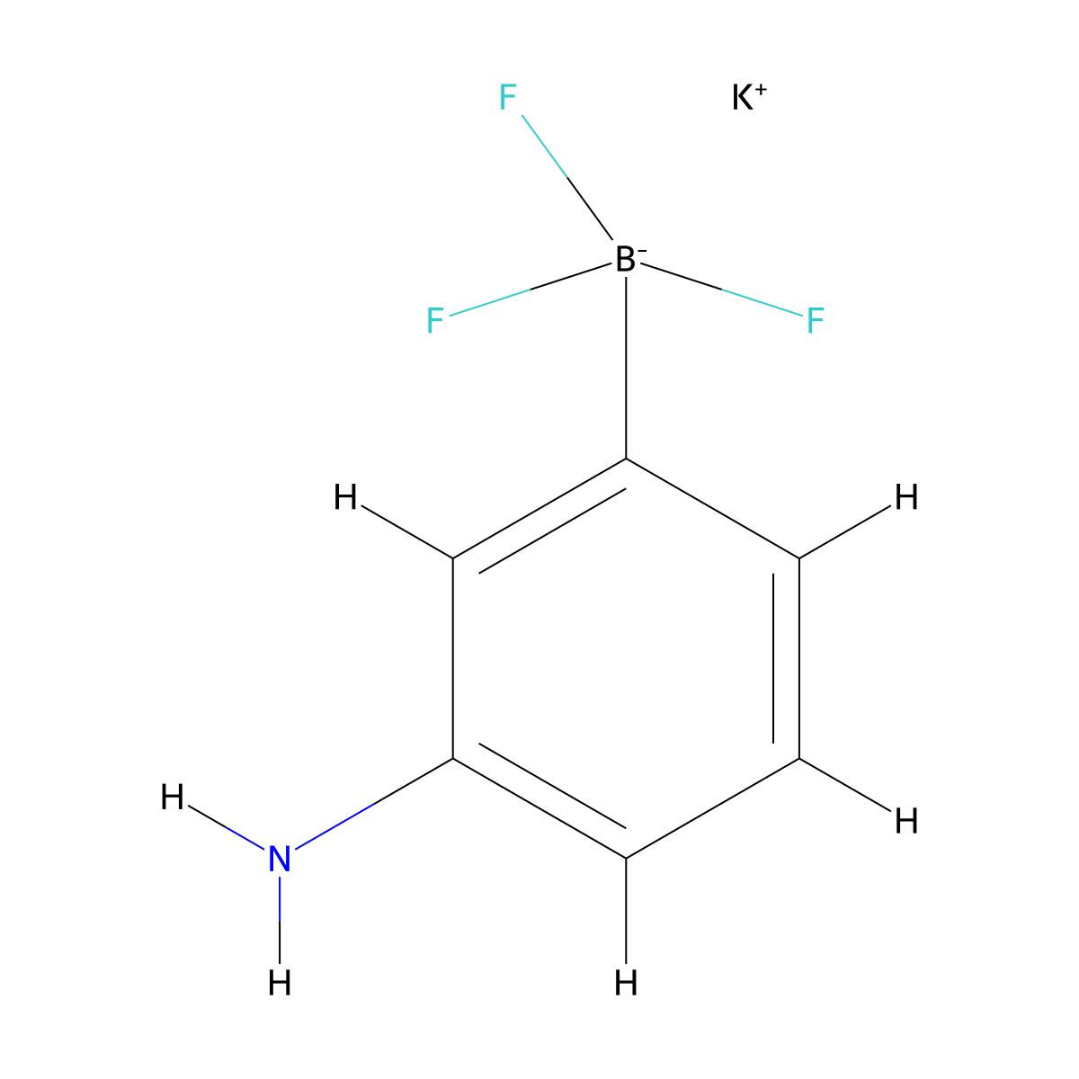 Potassium (3-aminophenyl)trifluoroboranuide molecular structure, CAS 1160186-73-1