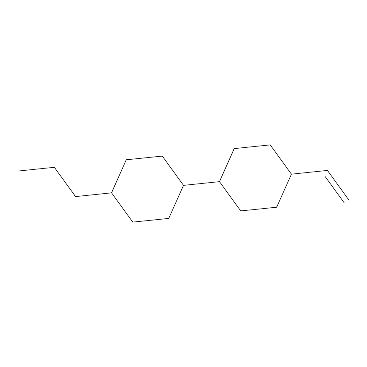 (trans,trans)-4-Ethenyl-4'-propyl-1,1'-bicyclohexyl molecular structure, CAS 116020-44-1