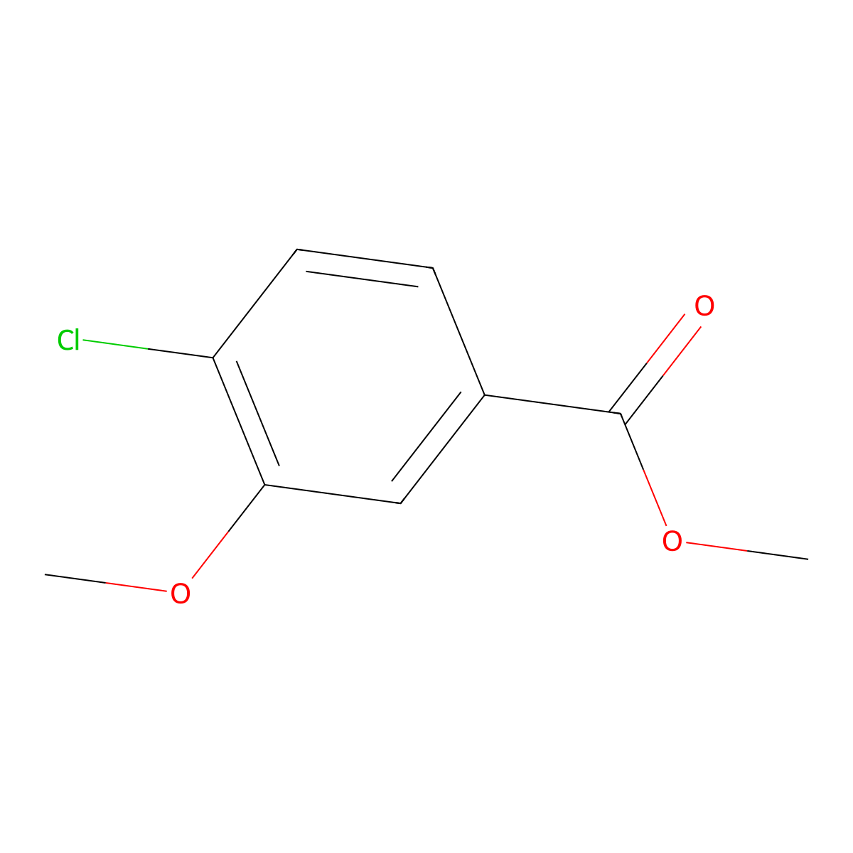 Methyl 4-chloro-3-methoxybenzoate molecular structure, CAS 116022-18-5