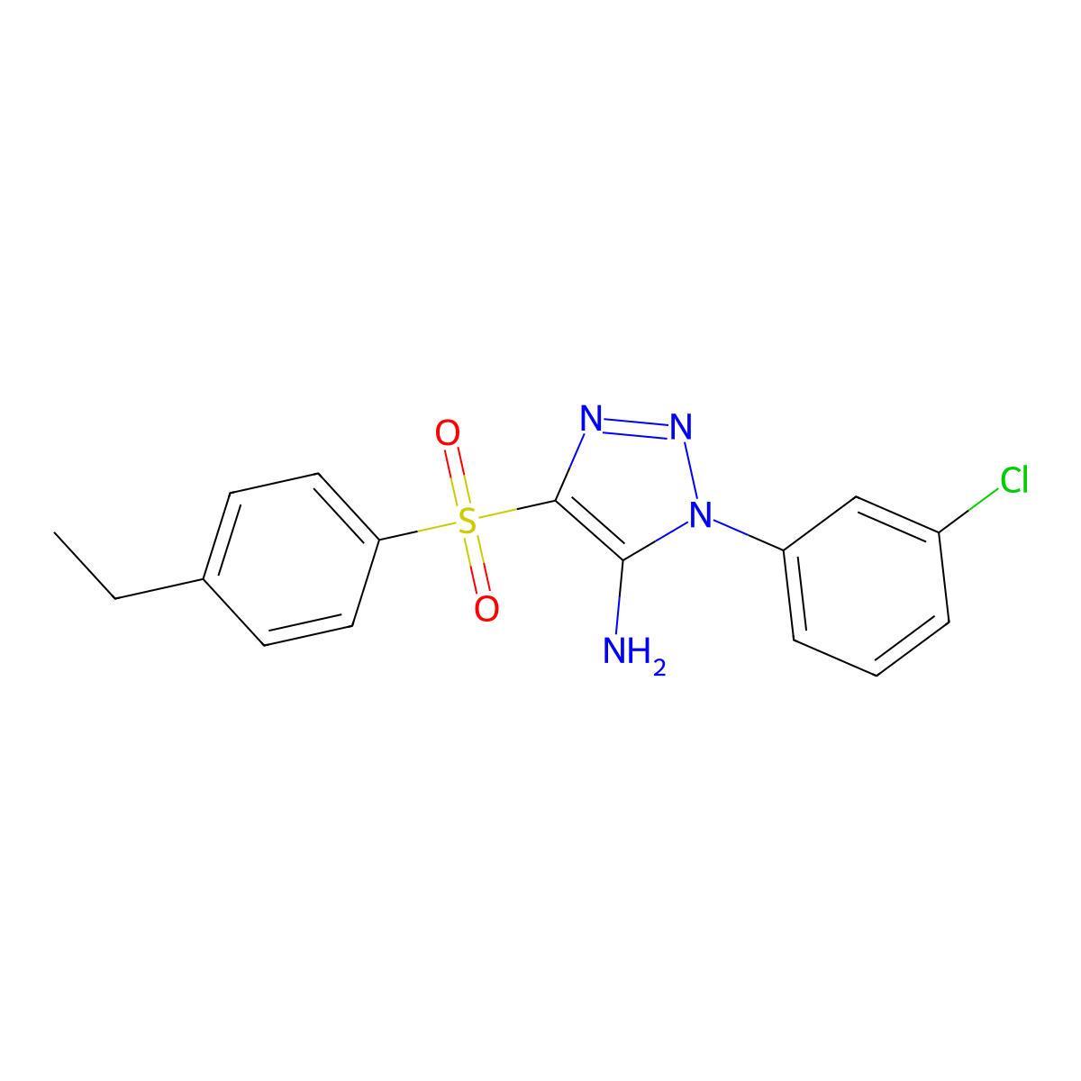 1-(3-chlorophenyl)-4-(4-ethylbenzenesulfonyl)-1H-1,2,3-triazol-5-amine molecular structure, CAS 1160230-89-6