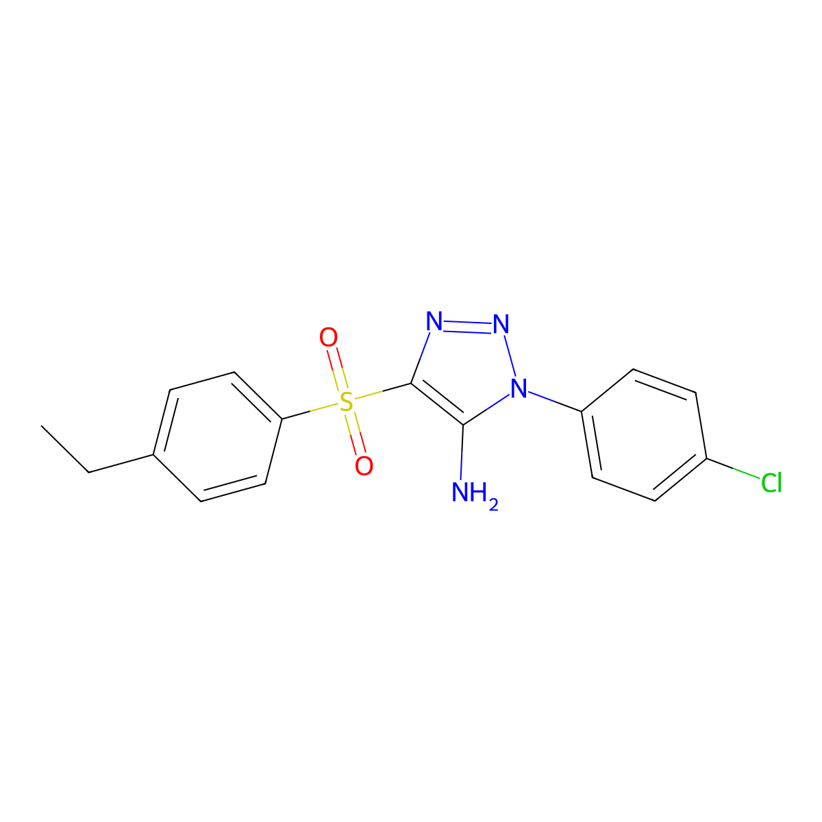 1-(4-chlorophenyl)-4-[(4-ethylphenyl)sulfonyl]-1H-1,2,3-triazol-5-amine molecular structure, CAS 1160230-91-0