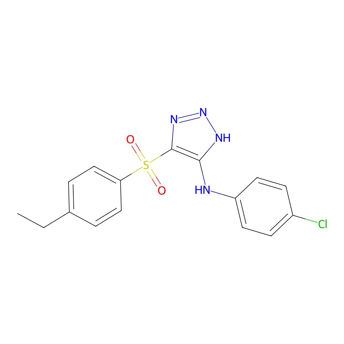 N-(4-chlorophenyl)-4-[(4-ethylphenyl)sulfonyl]-1H-1,2,3-triazol-5-amine molecular structure, CAS 1160231-01-5