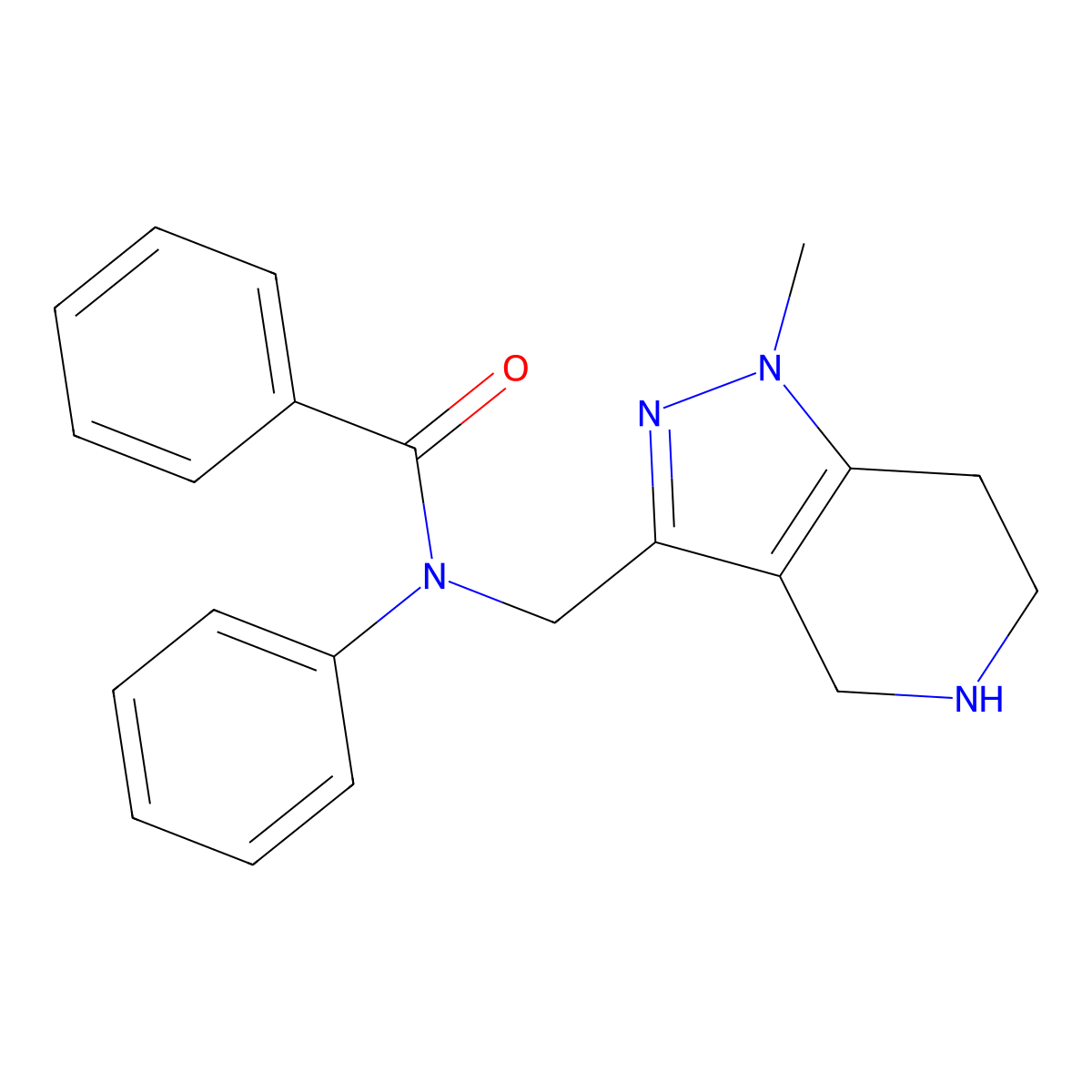 benzamide, N-phenyl-N-[(4,5,6,7-tetrahydro-1-methyl-1H-pyrazolo[4,3-c]pyridin-3-yl)methyl]-, hydrochloride molecular structure, CAS 1160245-31-7