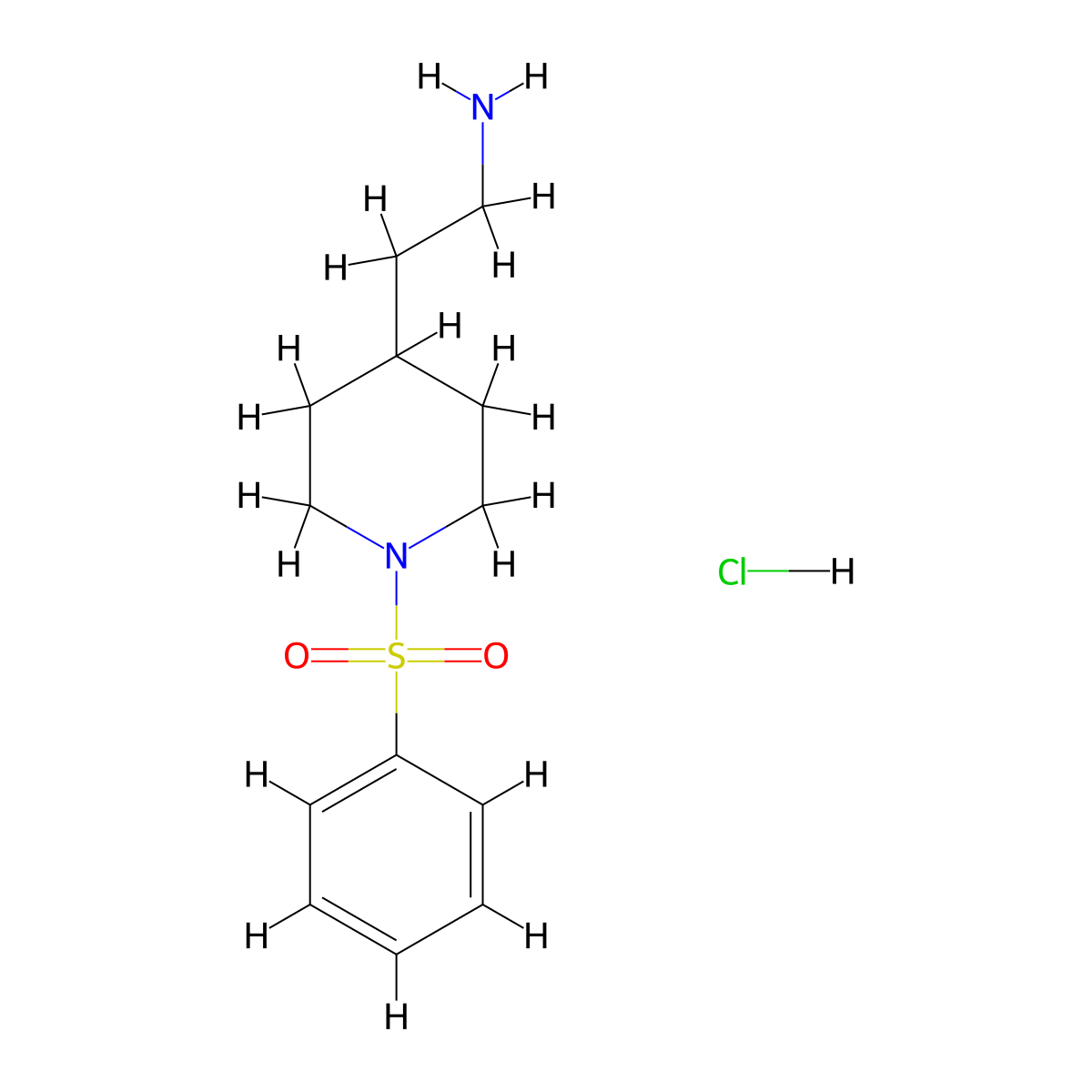 2-(1-(Phenylsulfonyl)piperidin-4-yl)ethanamine hydrochloride molecular structure, CAS 1160245-35-1