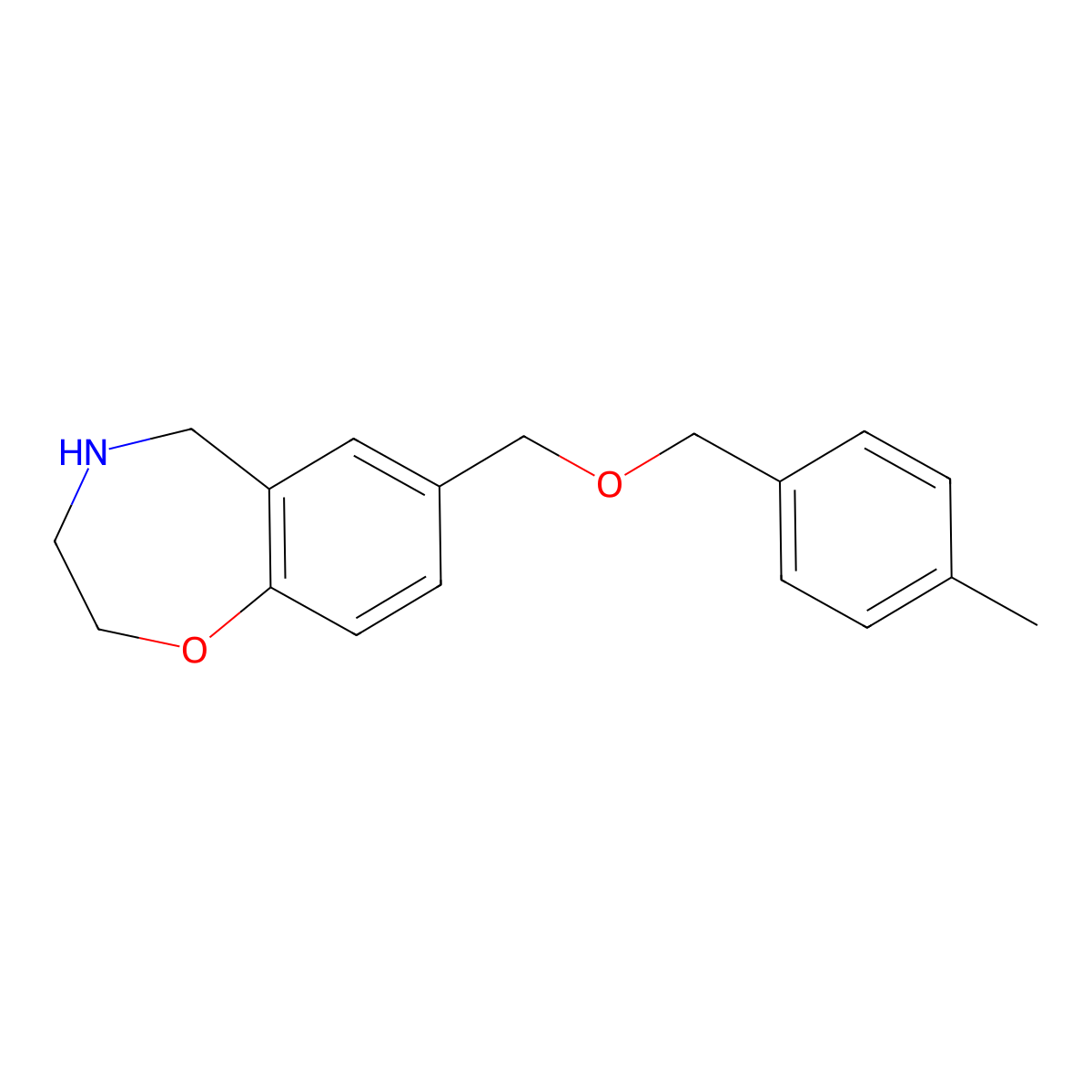 7-(((4-Methylbenzyl)oxy)methyl)-2,3,4,5-tetrahydrobenzo[f][1,4]oxazepine molecular structure, CAS 1160245-46-4
