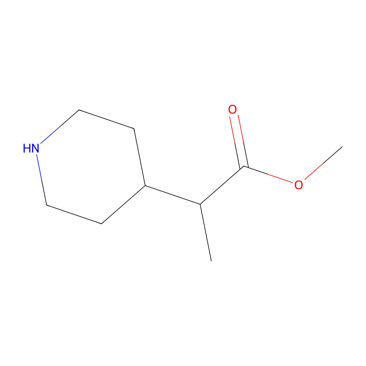 Methyl alpha-methyl-4-piperidineacetate molecular structure, CAS 1160245-55-5