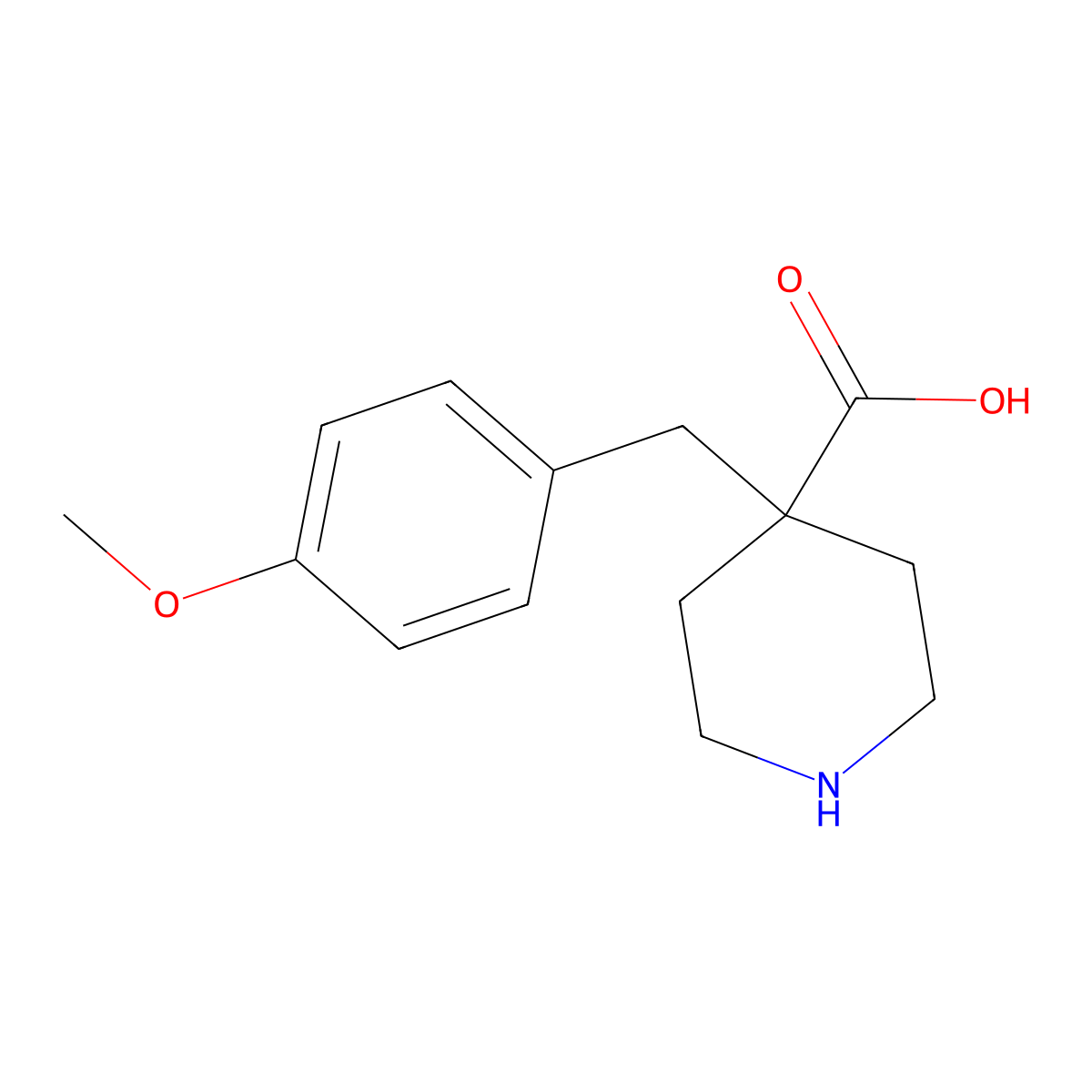 4-(4-Methoxybenzyl)piperidine-4-carboxylic acid molecular structure, CAS 1160245-57-7